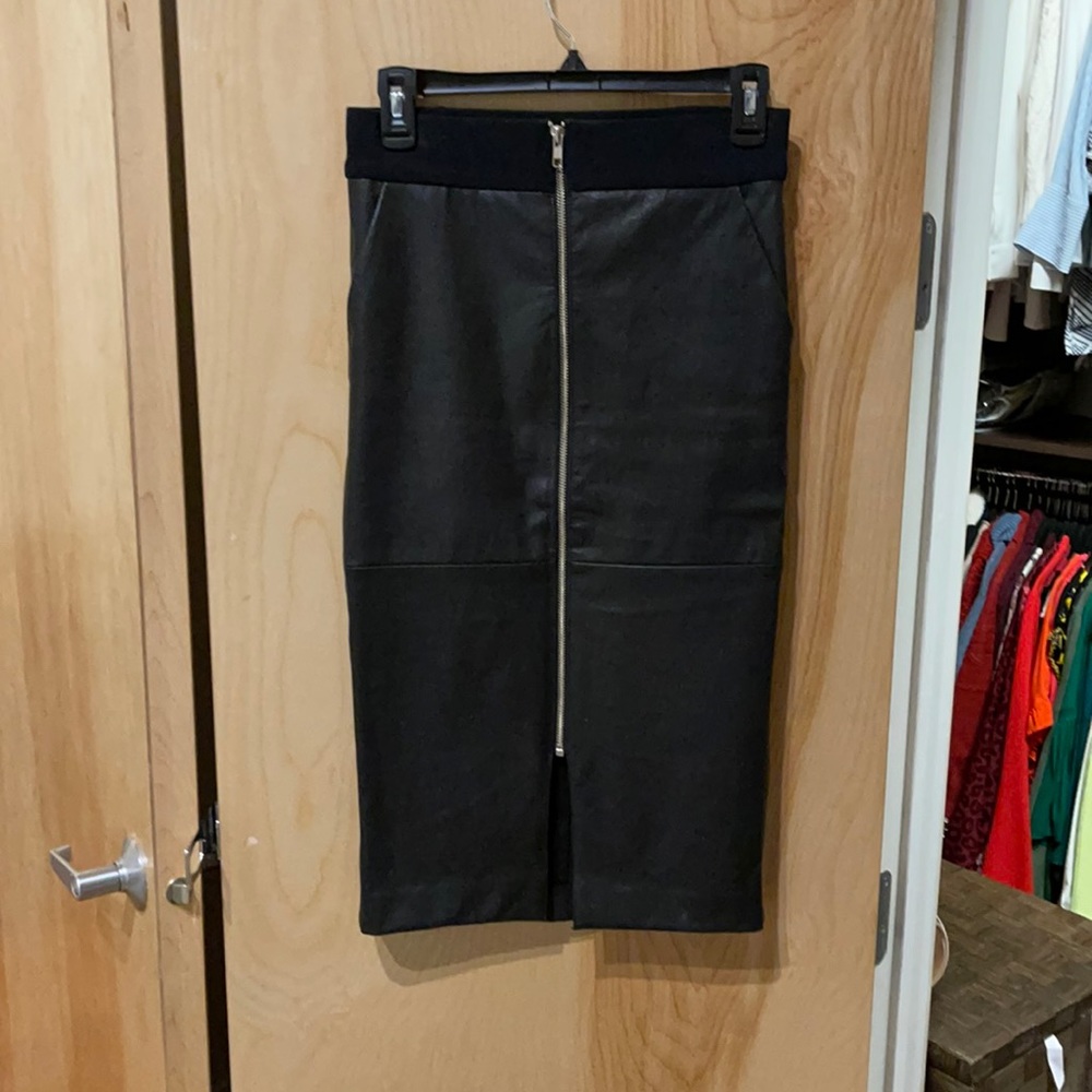Knee length ALC leather skirt
